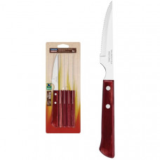 Faca de Churrasco Inox c/ Cabo Madeira POLYWOOD Un.