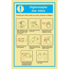 Sinal Higienização de Mãos 20x30 PVC Fotolum Un.